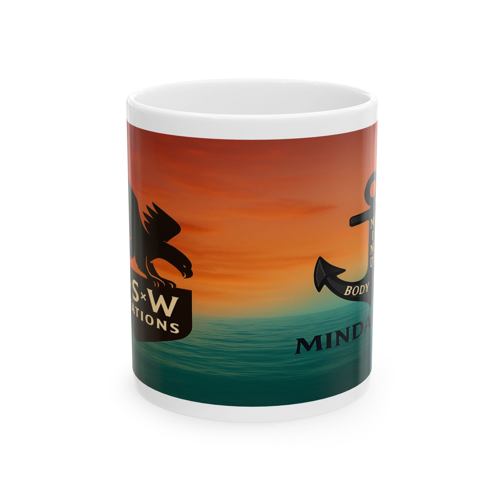 Nautical-Themed Ceramic Mug - Perfect Gift for Sea Lovers, Coffee Enthusiasts, Coastal Decor, Mindfulness Rituals, 11oz & 15oz Sizes